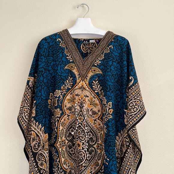 Kaftan Dress - Blue & Gold - Picture 2 of 5